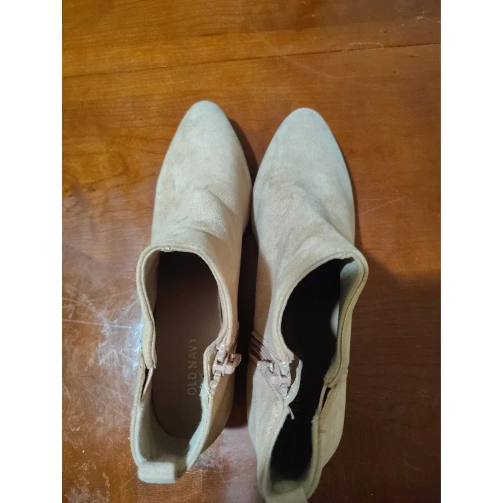 Old Navy Womens Low Bootie Suede‎ English Rose Tan Ankle Boots Size 7 434519-12